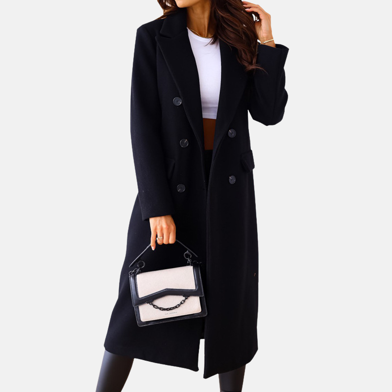 Manteau long croisé pour femme