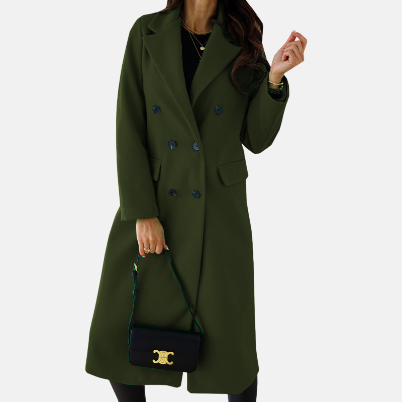 Manteau long croisé pour femme
