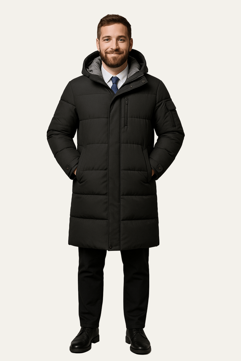 Manteau long d'hiver pour homme