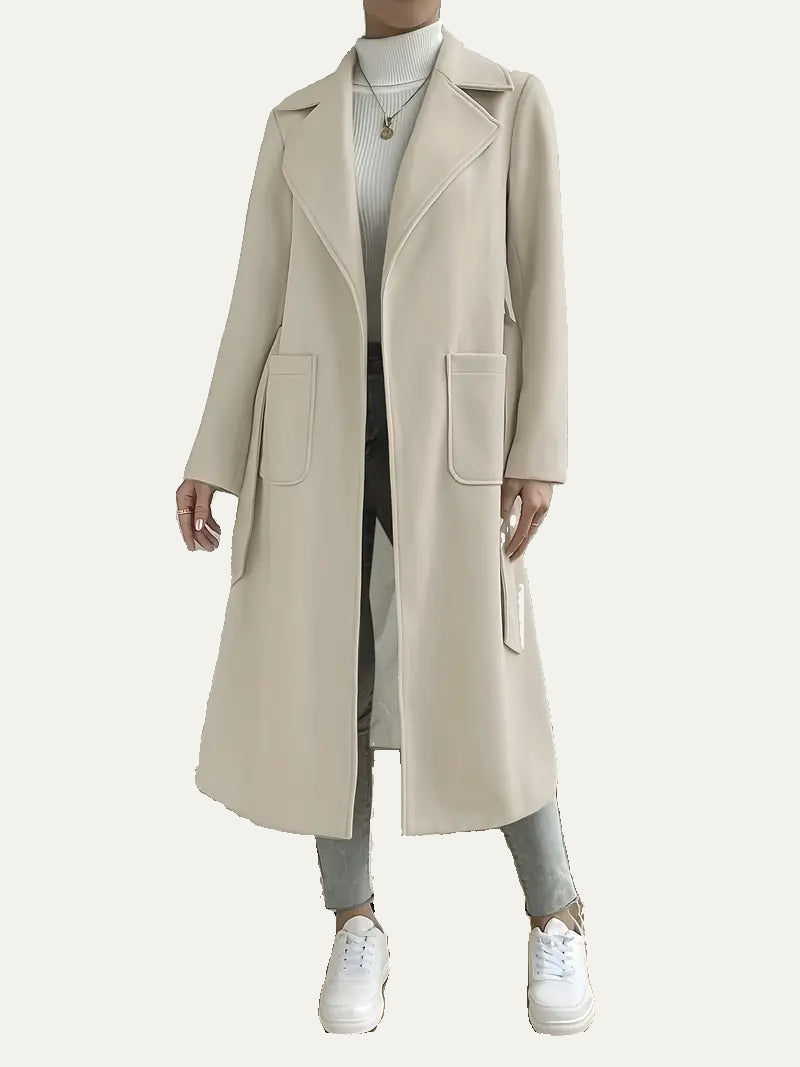 Manteau long drapé décontracté pour femme