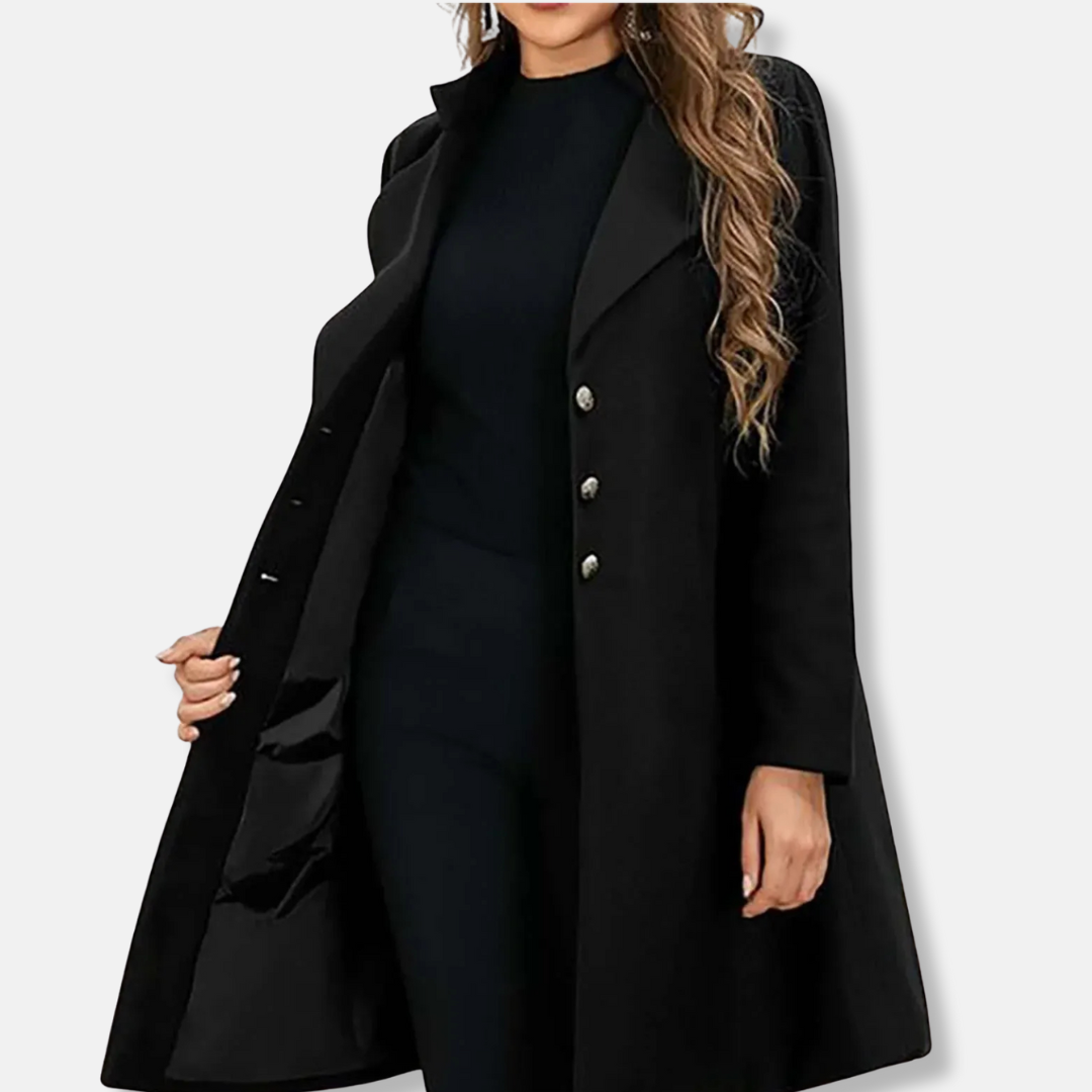 Manteau long élégant trapèze pour femme