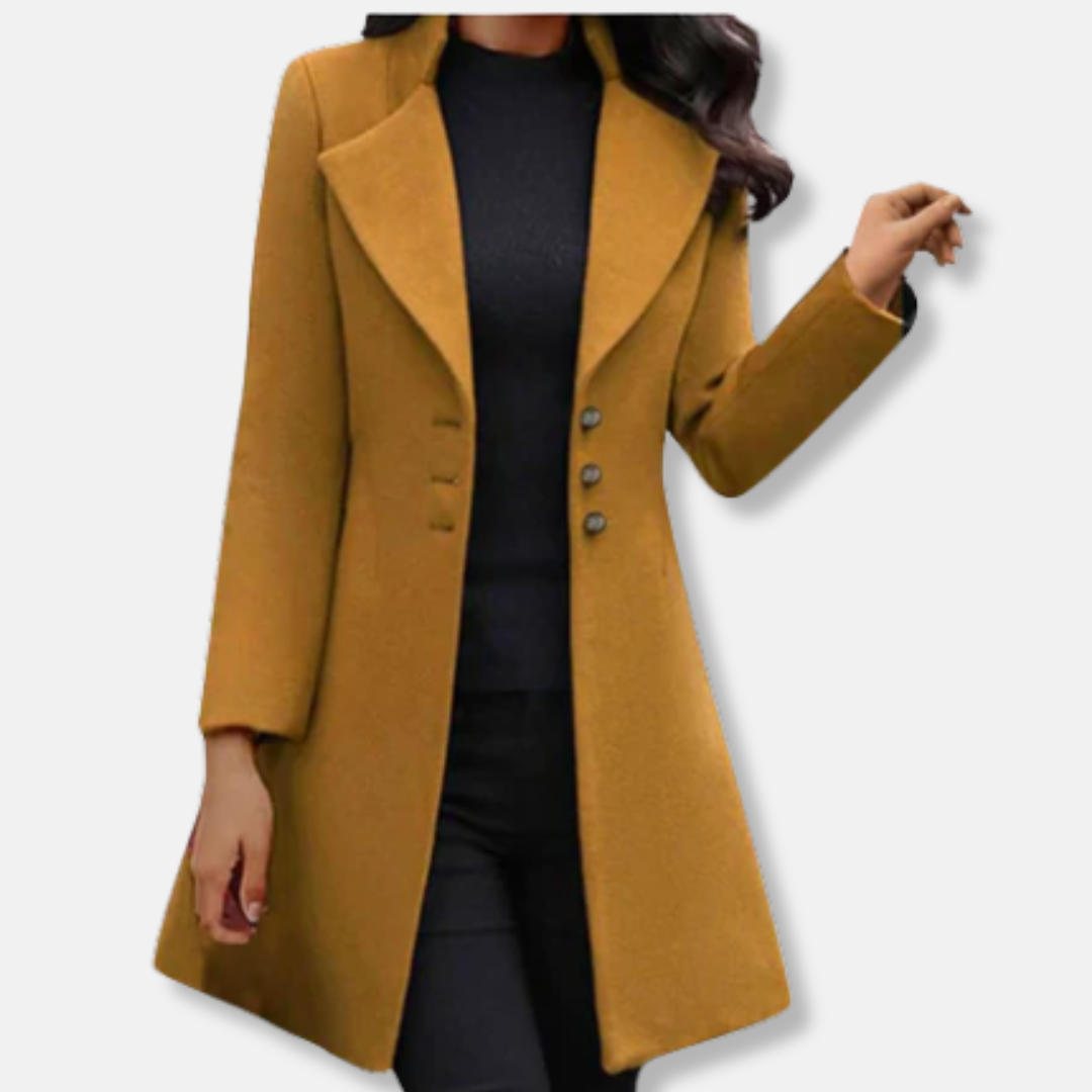 Manteau long élégant trapèze pour femme