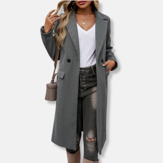 Manteau long tailleur pour femme