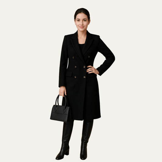 Manteau long tailleur pour femme