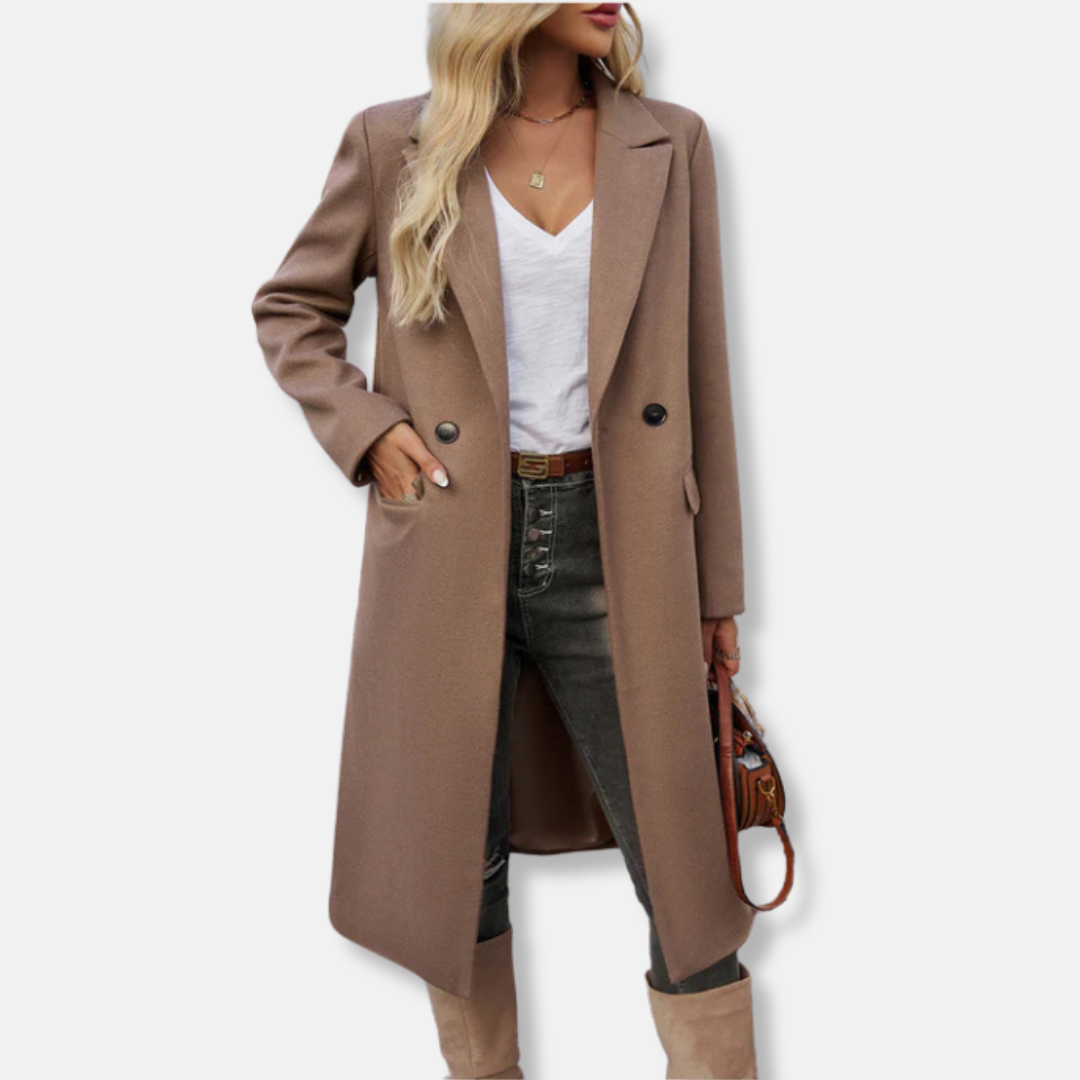 Manteau long tailleur pour femme