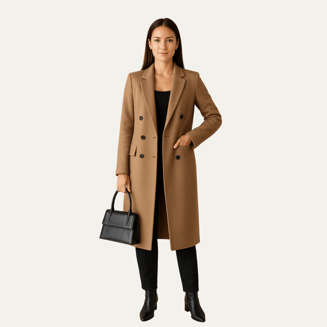 Manteau long tailleur pour femme