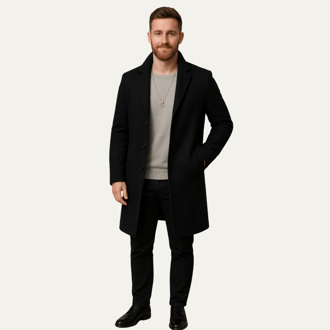 Manteau mi-cuisse sur mesure pour homme