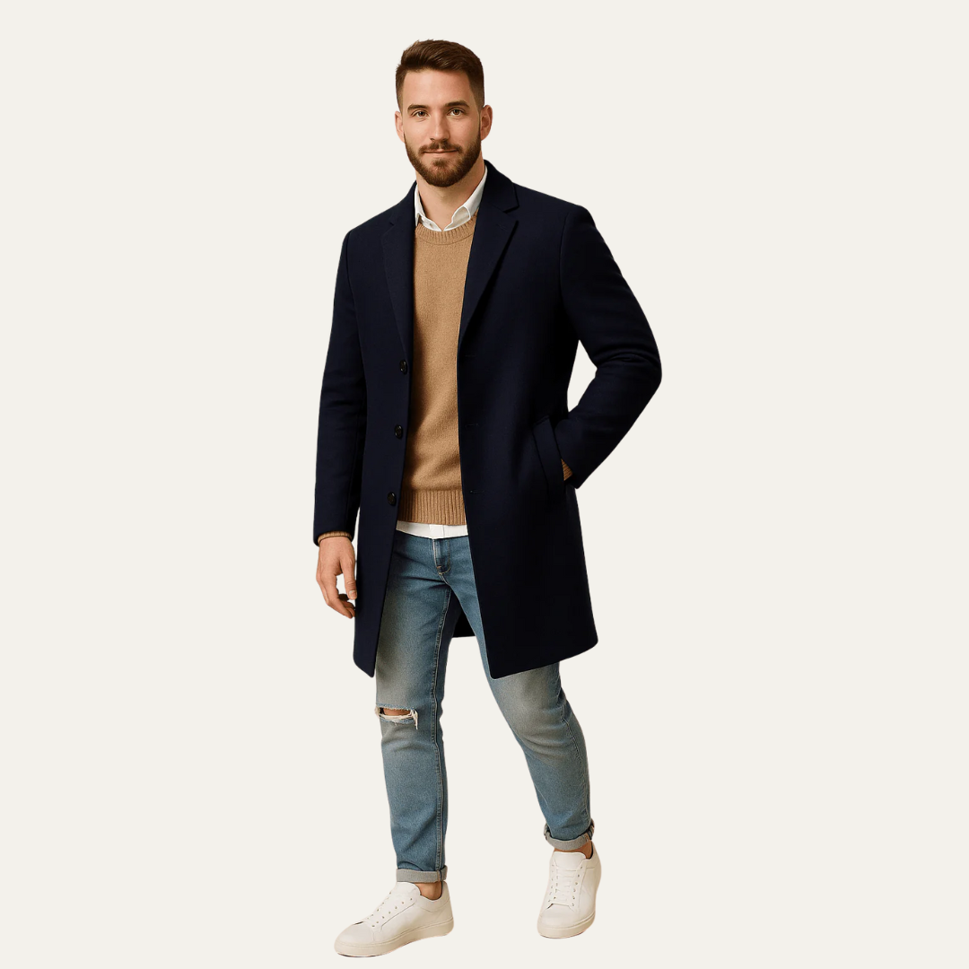Manteau mi-cuisse sur mesure pour homme