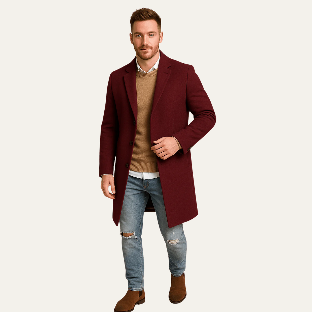 Manteau mi-cuisse sur mesure pour homme