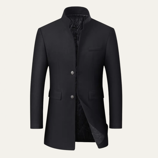 Manteau mi-long à col mandarin pour homme