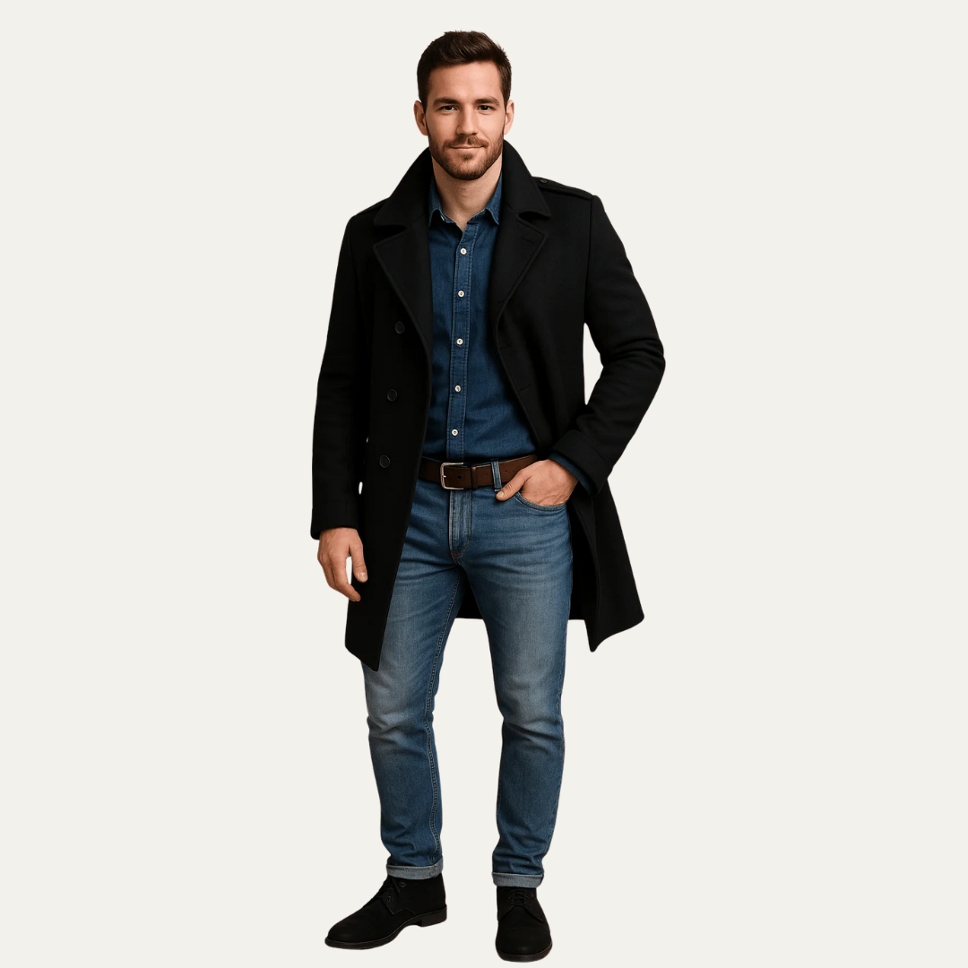 Manteau mi-long classique pour homme