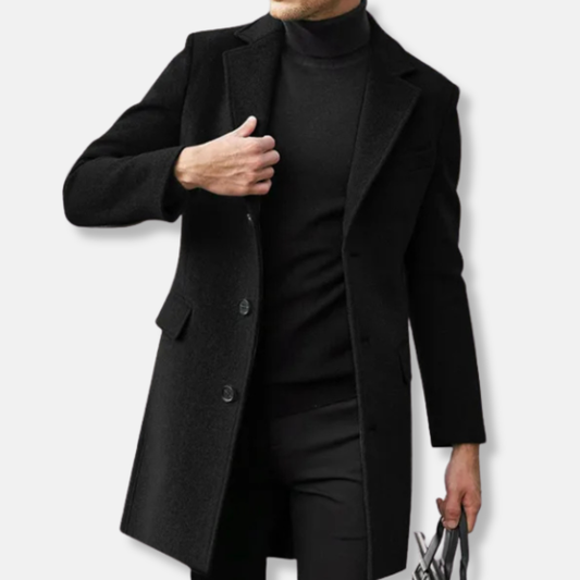 Manteau oversize croisé pour homme, longueur genou