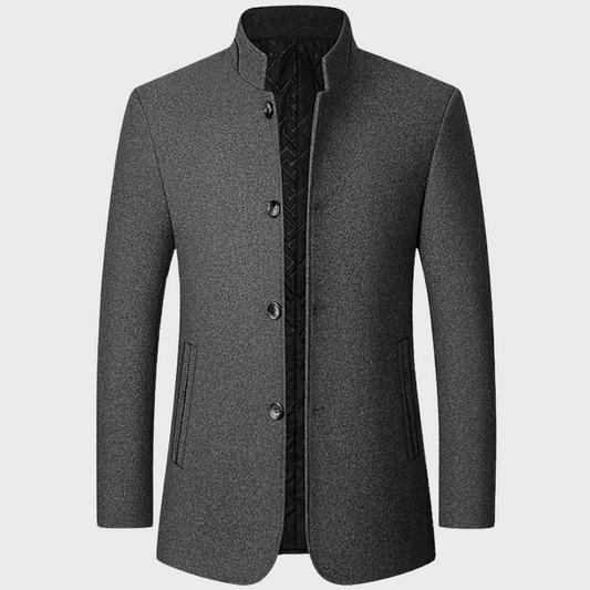 Manteau sur mesure pour homme, col mandarin, doublure matelassée
