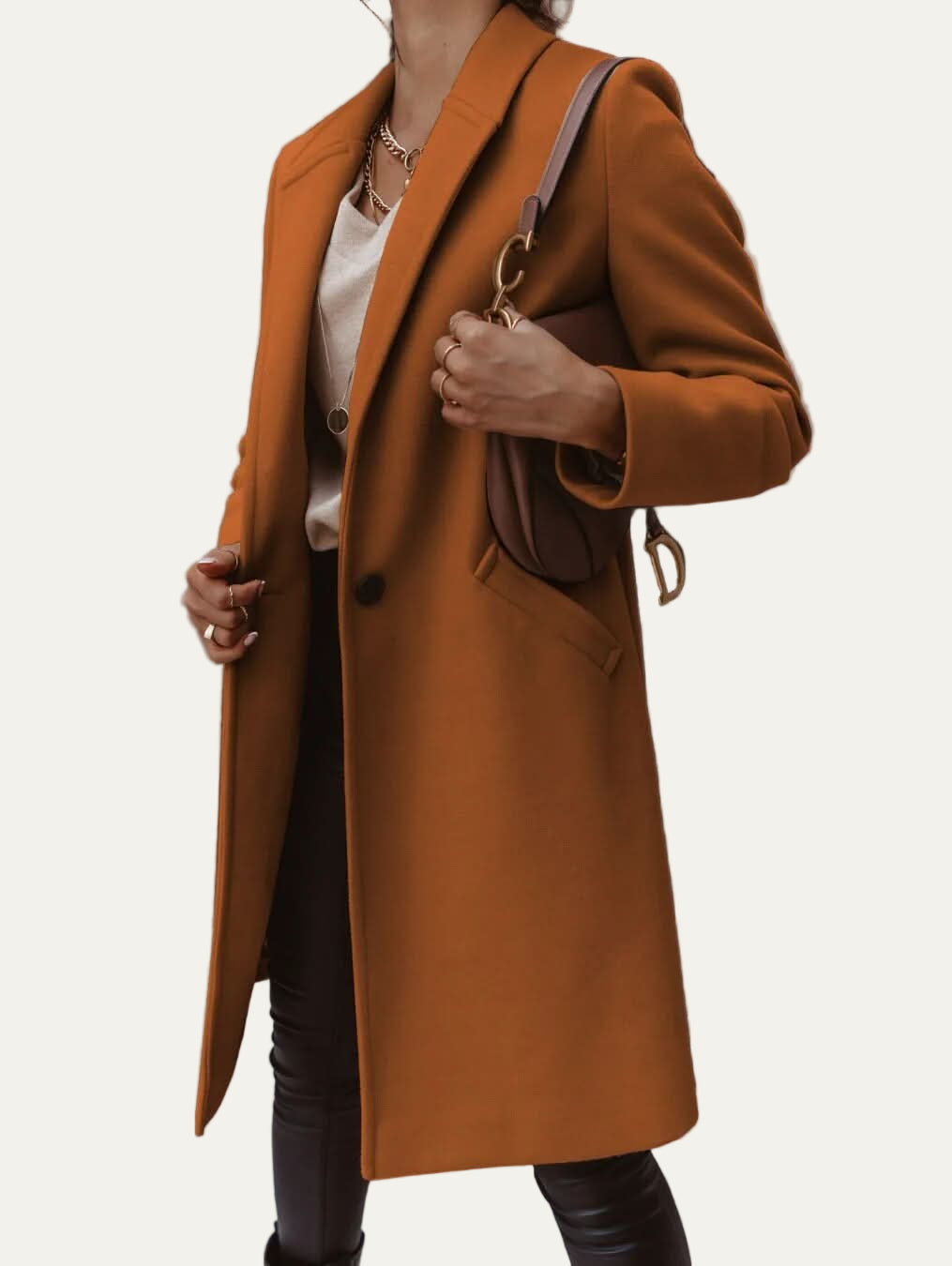 Manteau tailleur à simple boutonnage pour femme
