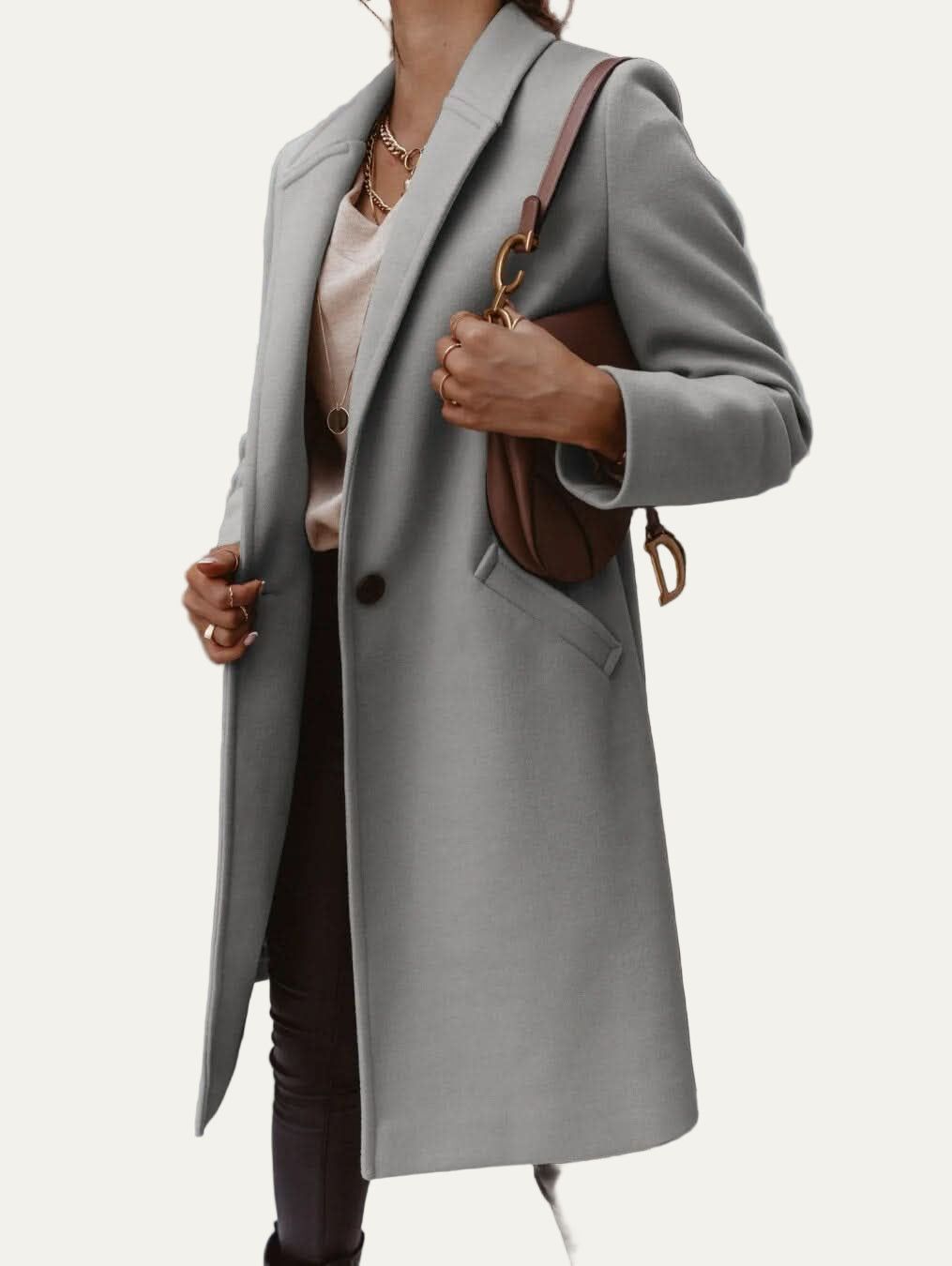 Manteau tailleur à simple boutonnage pour femme