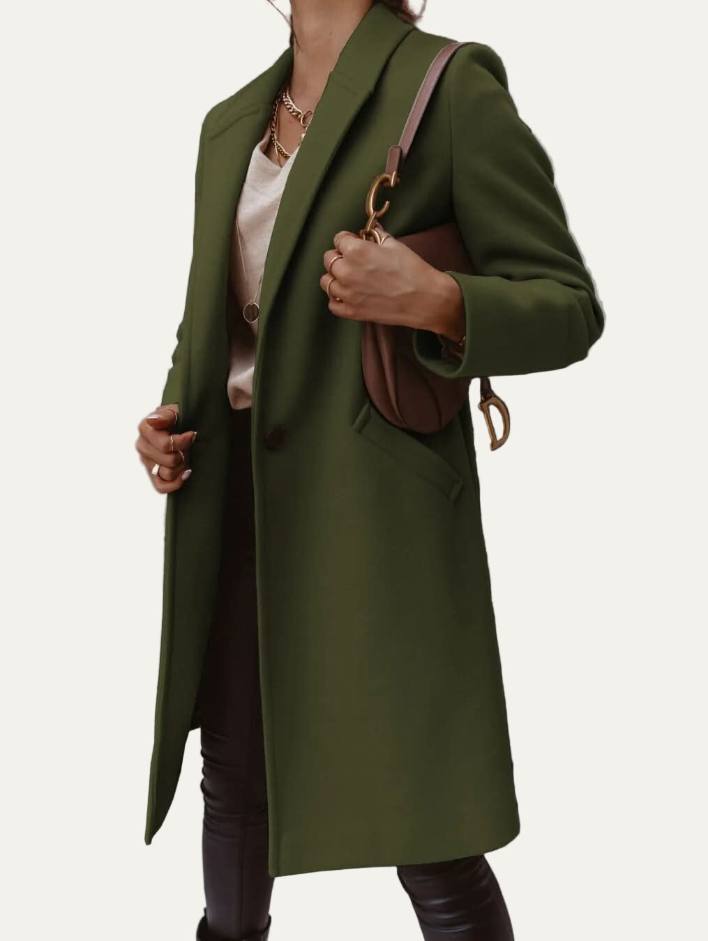 Manteau tailleur à simple boutonnage pour femme