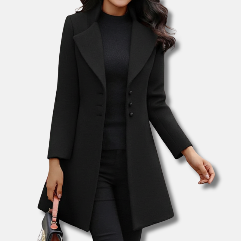 Manteau trapèze mi-long élégant pour femme