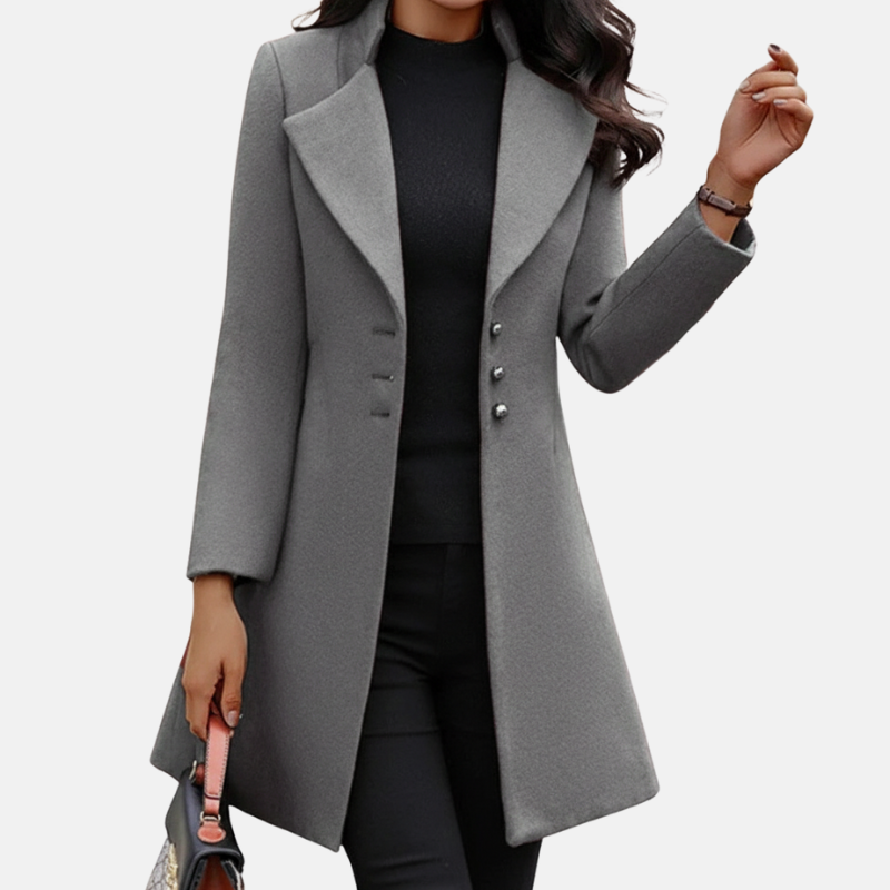 Manteau trapèze mi-long élégant pour femme