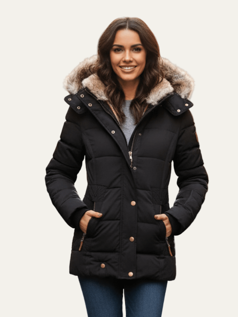 Parka d'hiver à taille cintrée pour femme