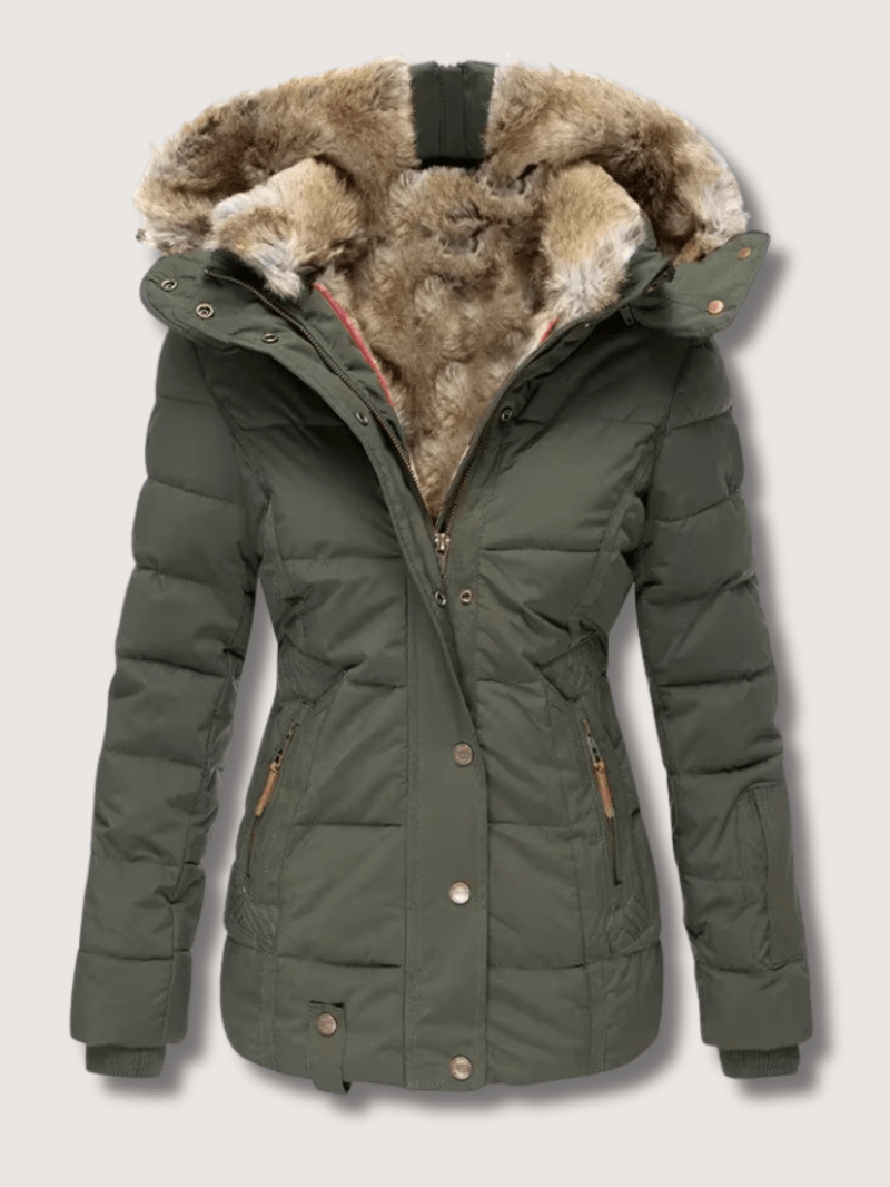 Parka d'hiver à taille cintrée pour femme