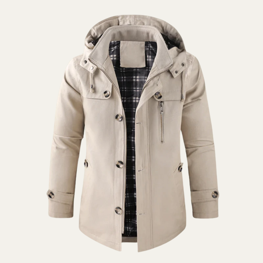 Parka d'hiver courte utilitaire pour homme