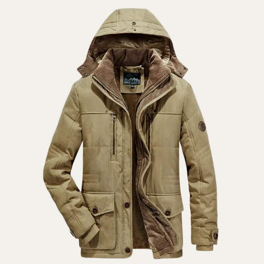 Parka d'hiver pour homme avec capuche amovible