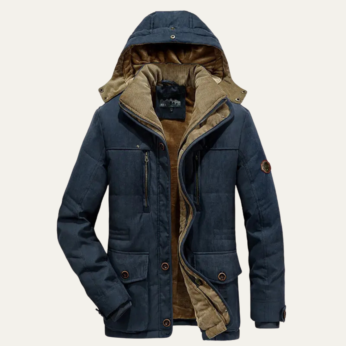 Parka d'hiver pour homme avec capuche amovible