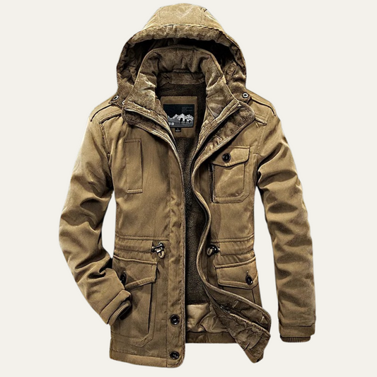 Parka robuste doublée en polaire pour homme