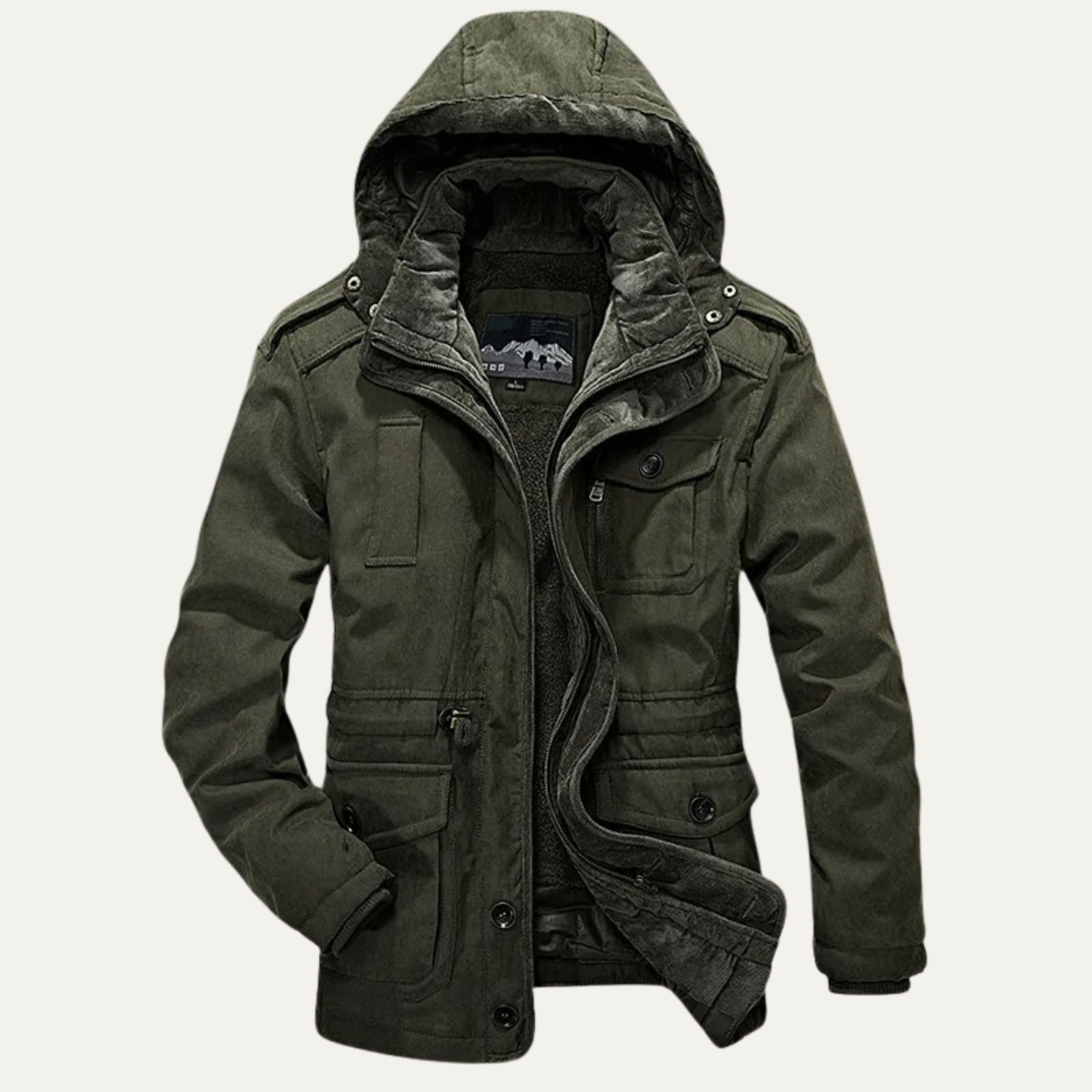 Parka robuste doublée en polaire pour homme