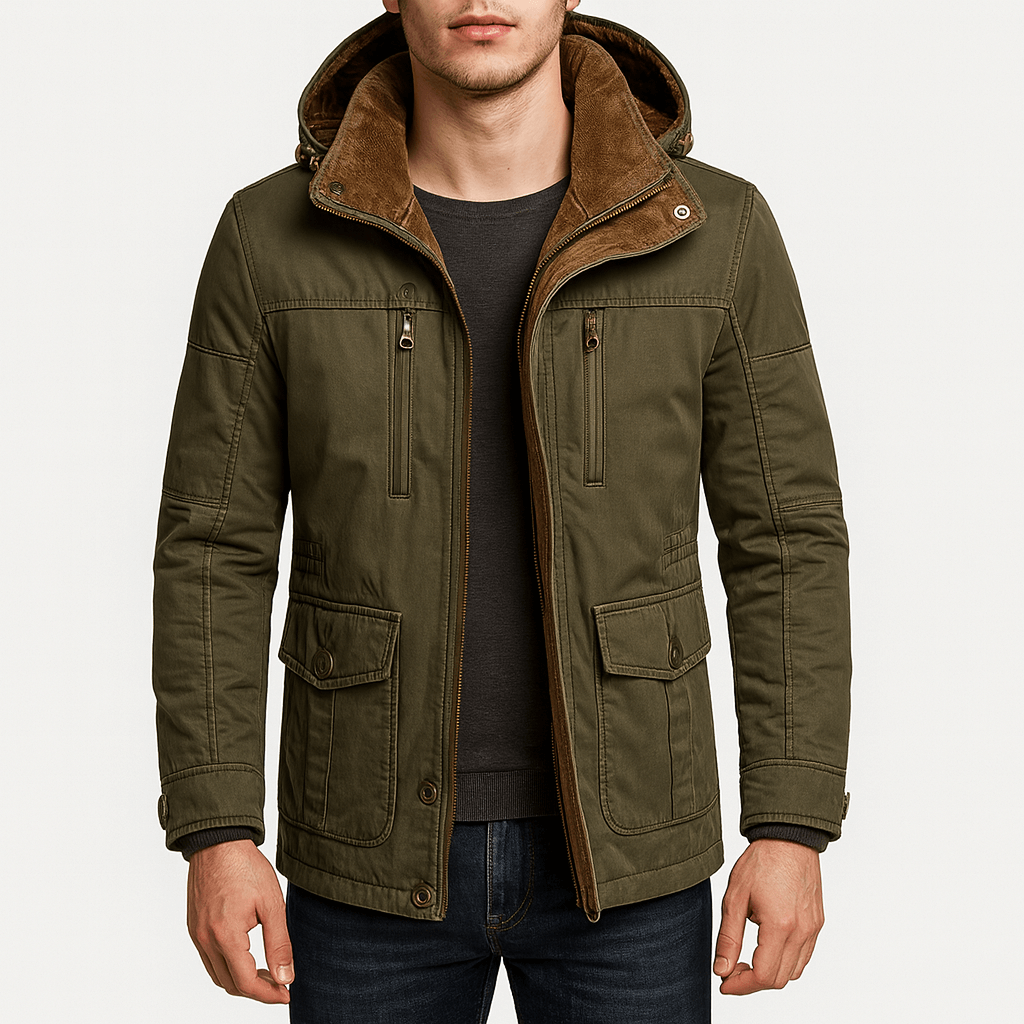 Parka utilitaire à capuche pour homme