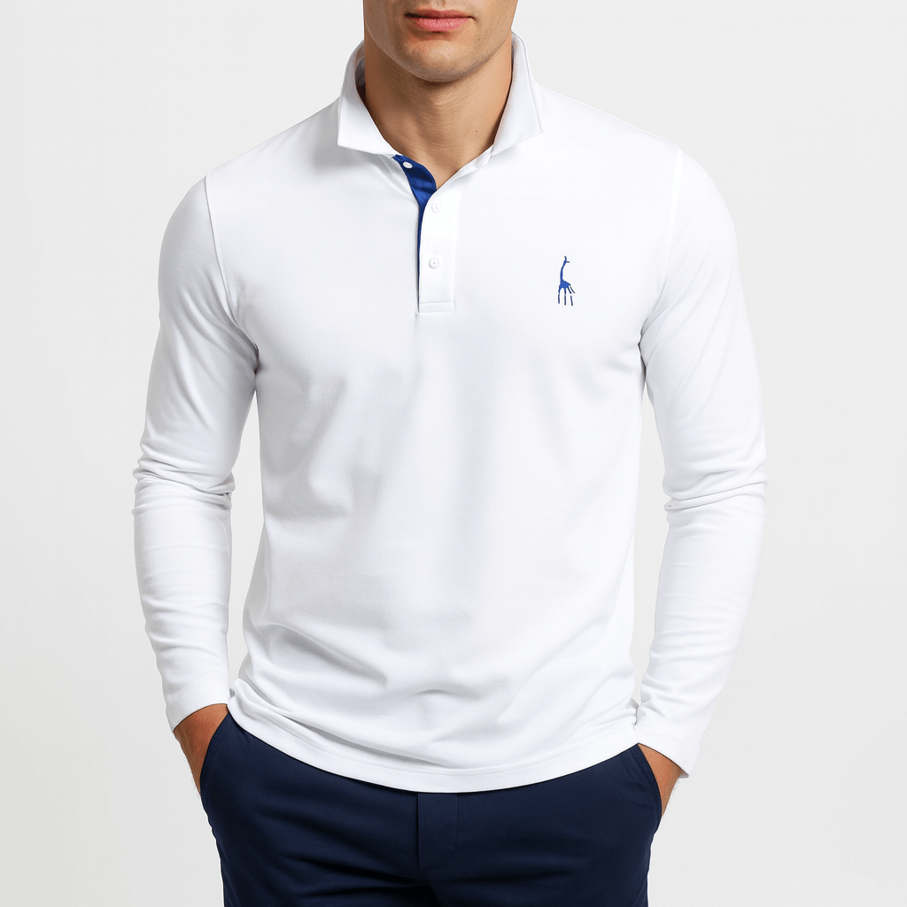 Polo à manches longues brodé pour homme