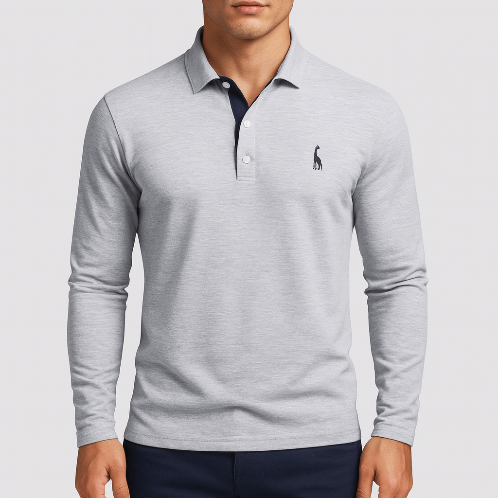 Polo à manches longues brodé pour homme
