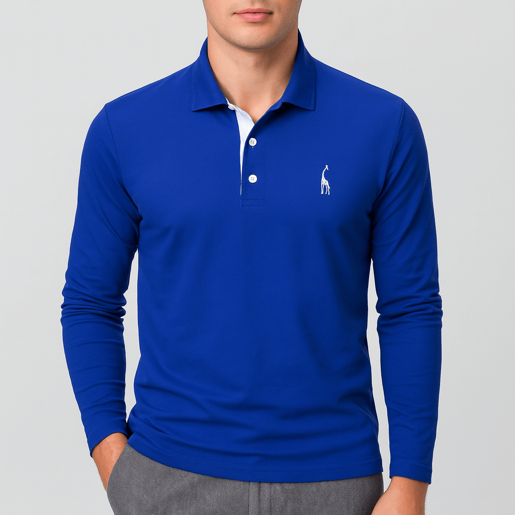 Polo à manches longues brodé pour homme
