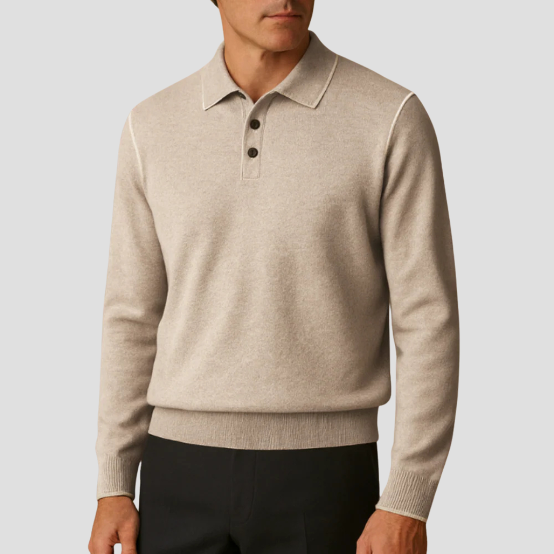 Polo en maille à bordures contrastées pour homme