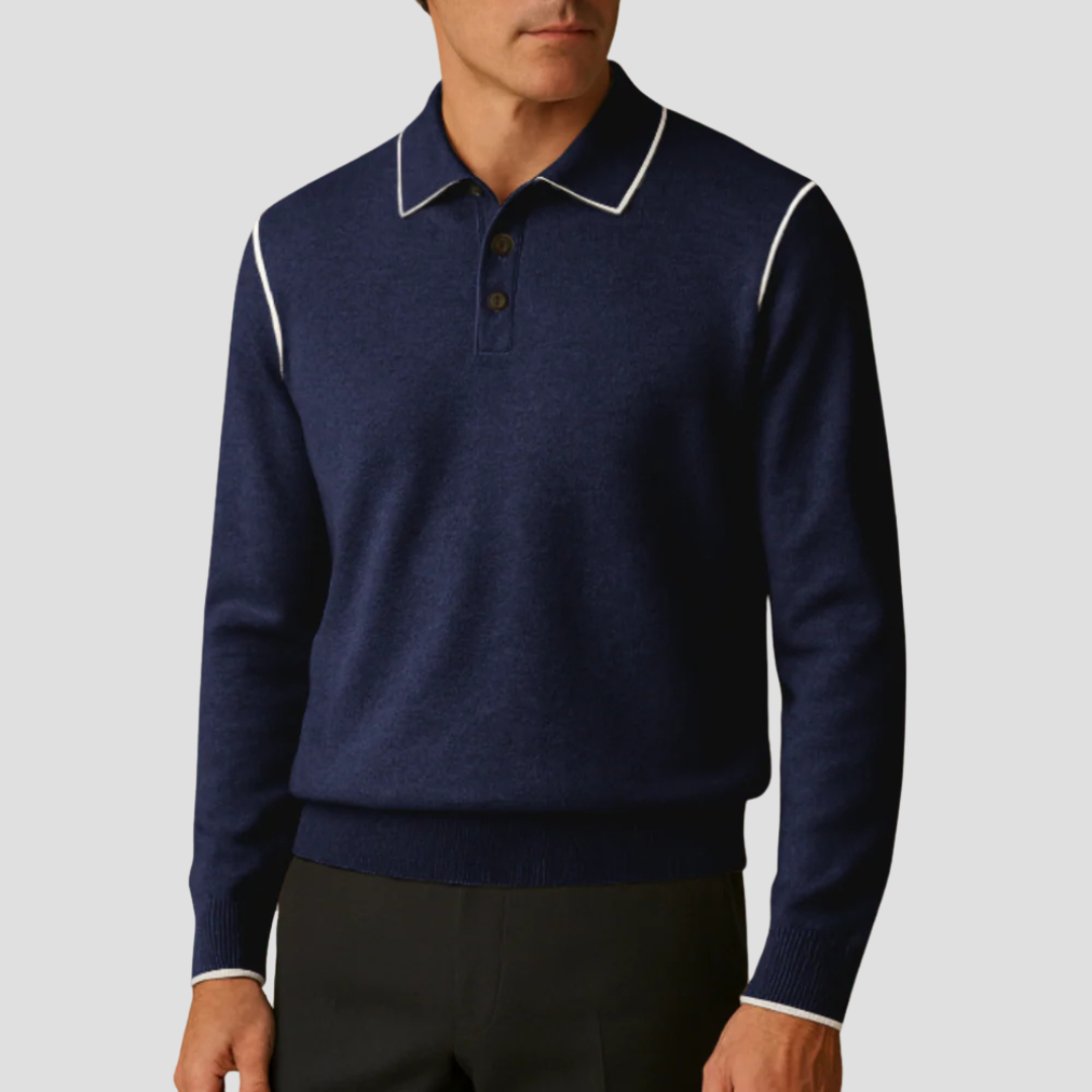 Polo en maille à bordures contrastées pour homme