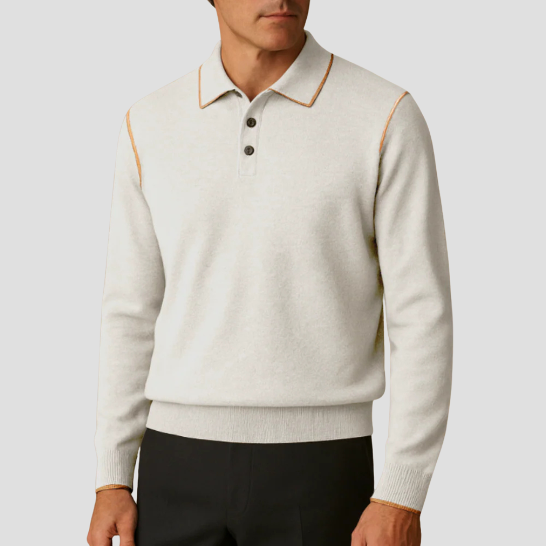 Polo en maille à bordures contrastées pour homme