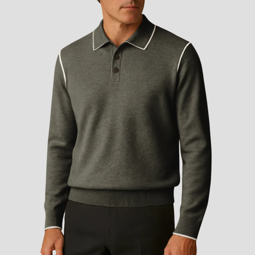 Polo en maille à bordures contrastées pour homme