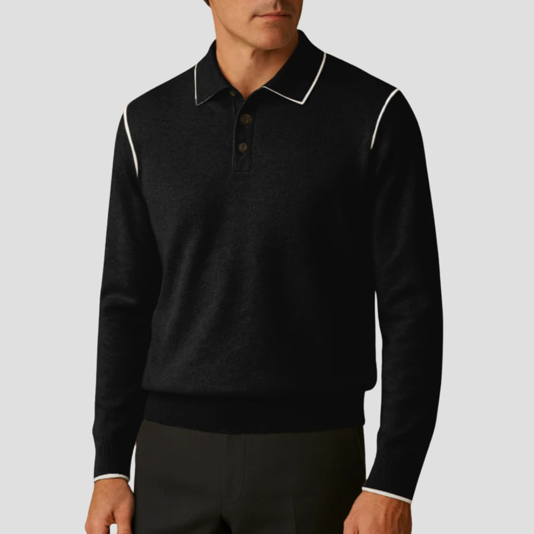 Polo en maille à bordures contrastées pour homme