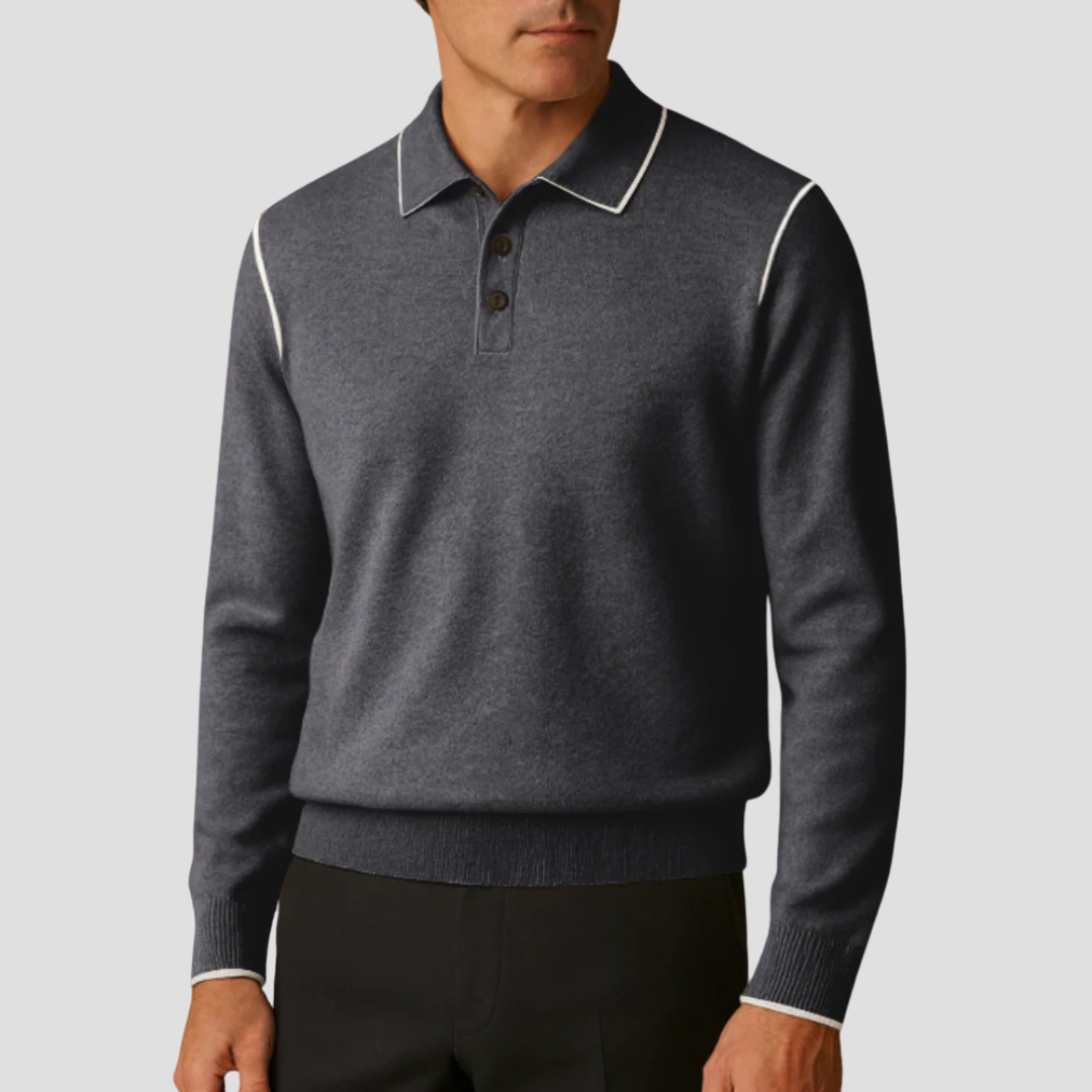 Polo en maille à bordures contrastées pour homme
