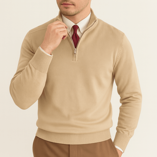 Polo en maille à col zippé pour homme
