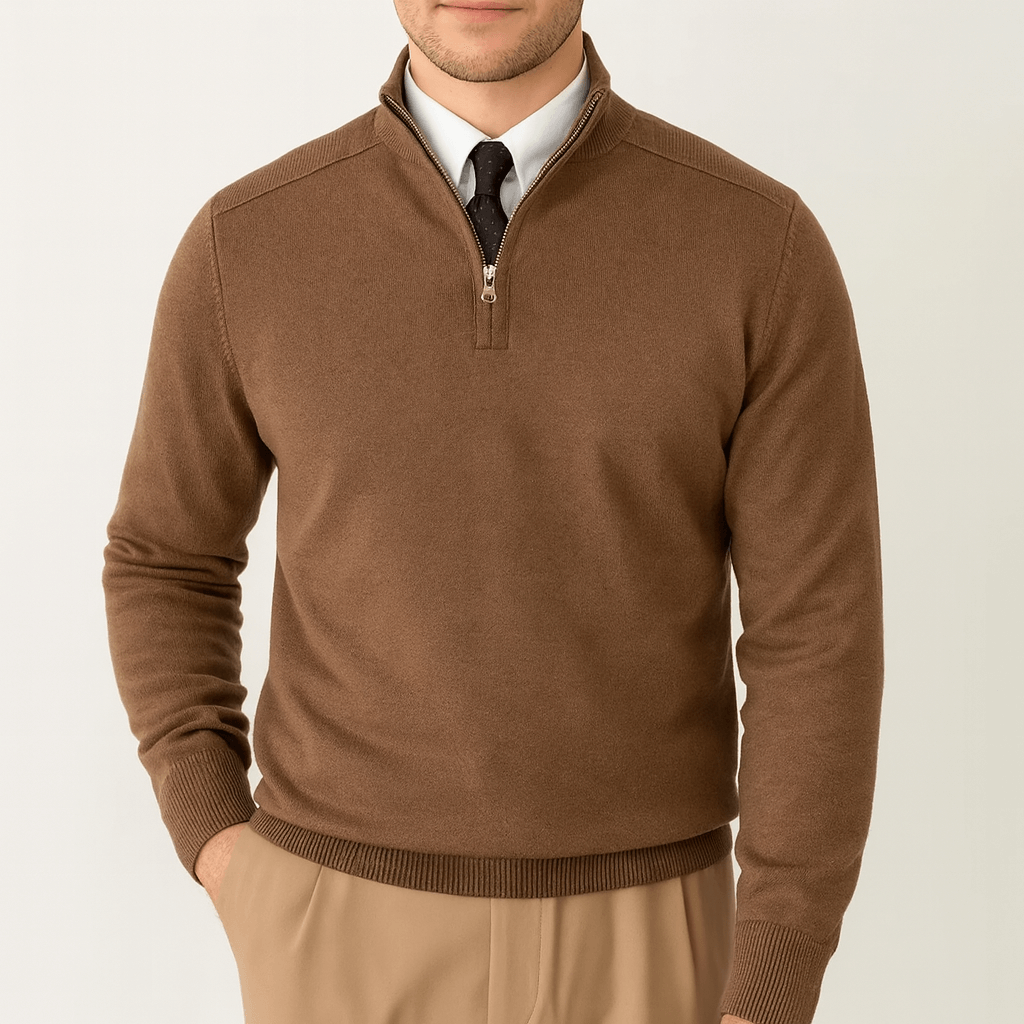 Polo en maille à col zippé pour homme