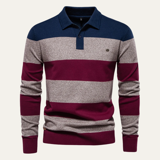 Polo en maille color-block pour homme