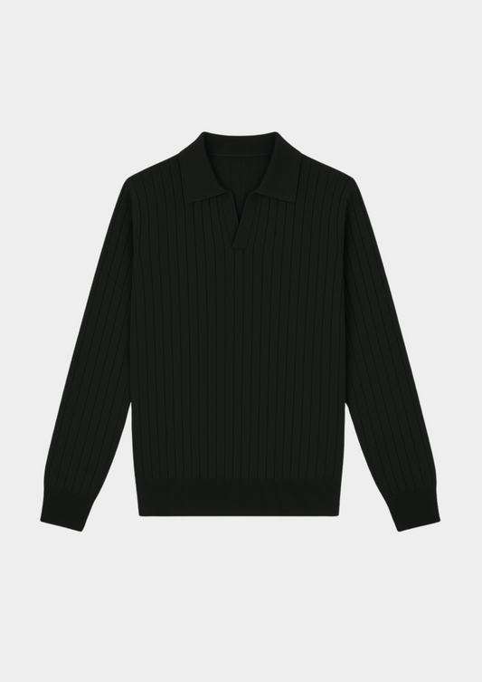 Polo en maille côtelée pour homme