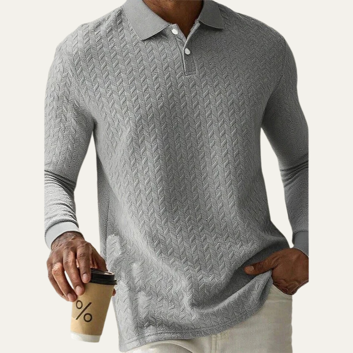 Polo en maille texturée pour homme