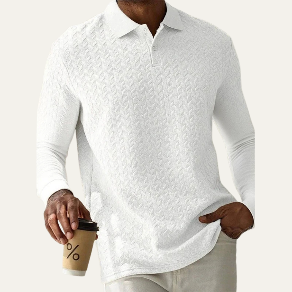 Polo en maille texturée pour homme