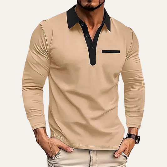 Polo homme à col contrastant