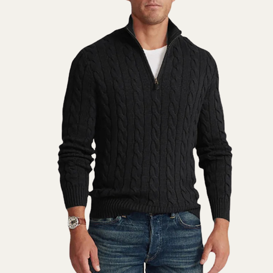 Polo homme en maille côtelée verticale