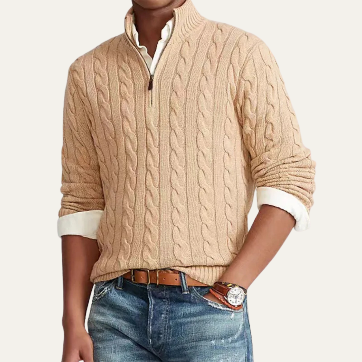 Polo homme en maille côtelée verticale