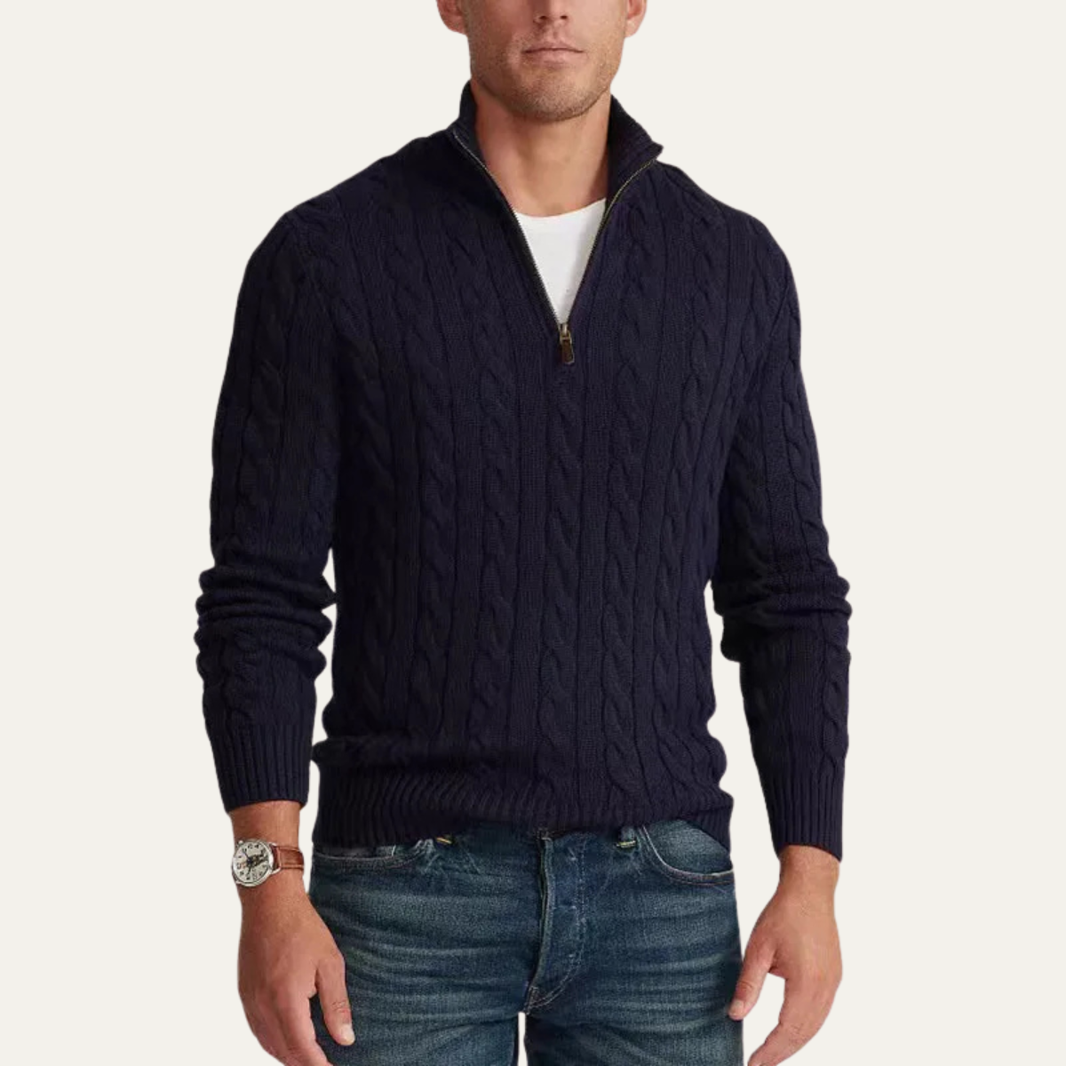 Polo homme en maille côtelée verticale