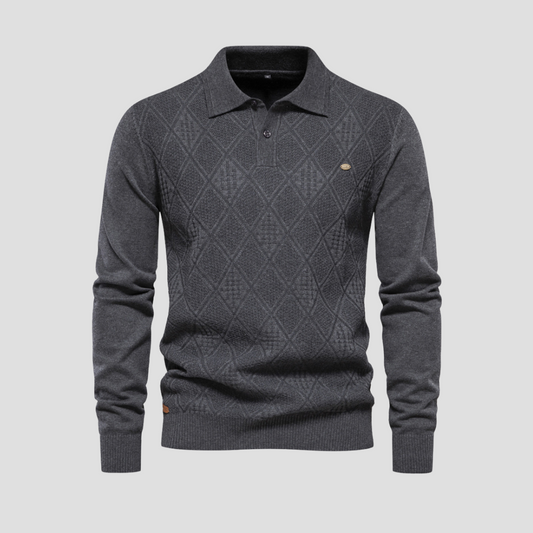 Polo homme texturé à motif losanges